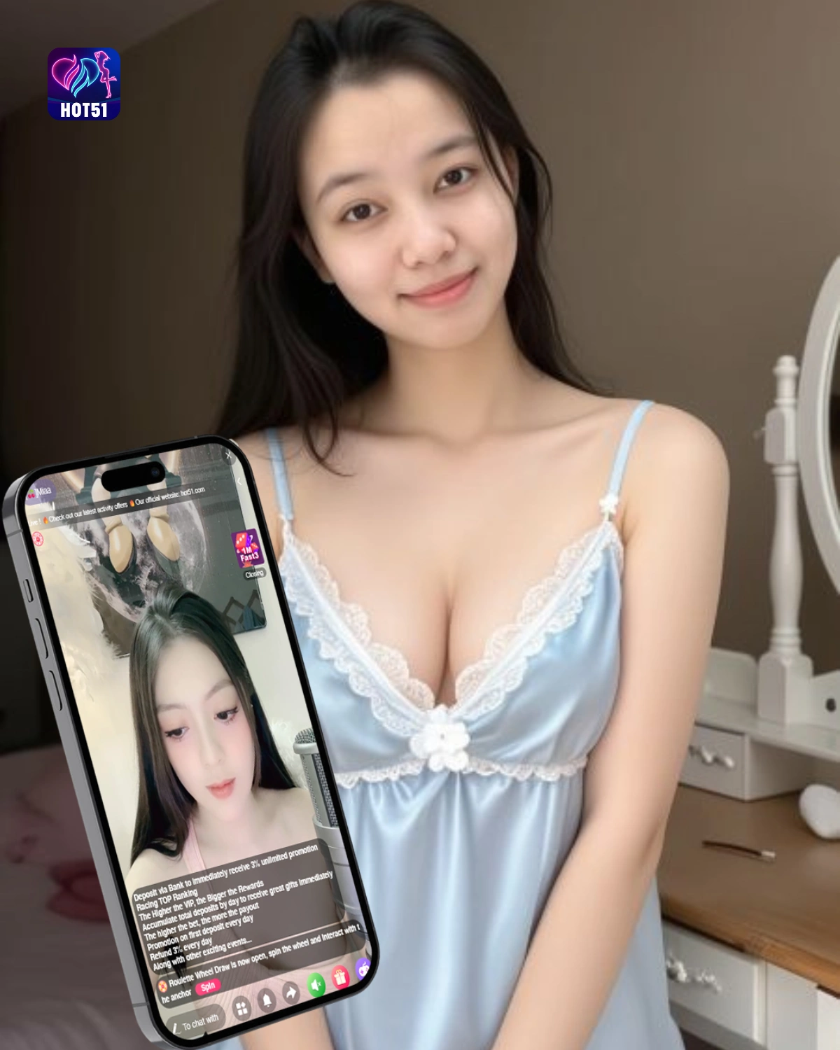 Hot51 Live Mod APK Unlocked All – Versi Update 2025 yang Lebih Stabil